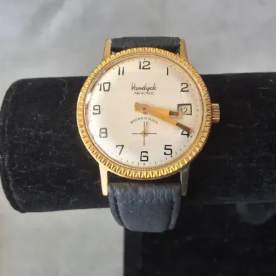 Vintage VANDYCK Antichoc 15-Jewel Date Wristwatch