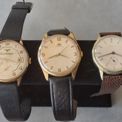 Vintage CORTEBERT & MARVIN Swiss Wristwatch Trio