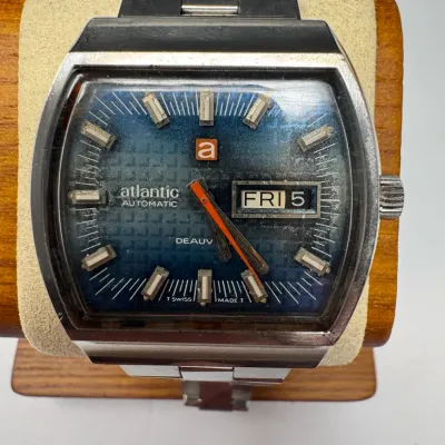 Striking Atlantic Deauville Automatic Men’s Swiss Watch with Blue Dial