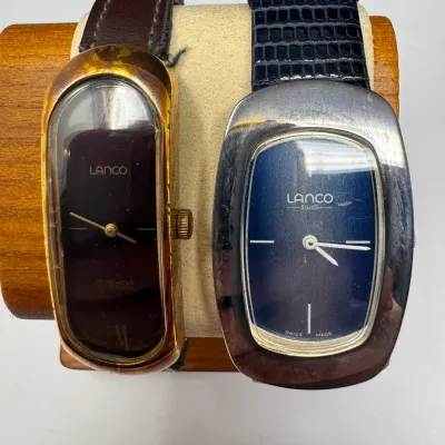 Pair of Vintage Lanco Swiss Men’s Mechanical Wristwatches