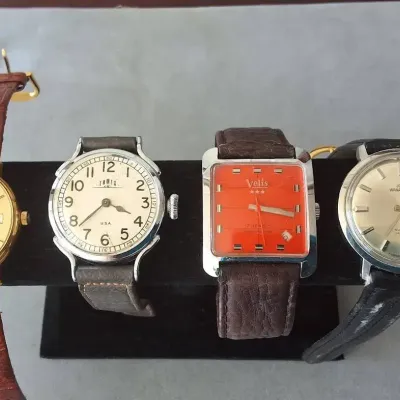 Vintage Men’s Watch Lot – SANDOZ, TOWER, VELIS & JOHN WANAMAKER (4)