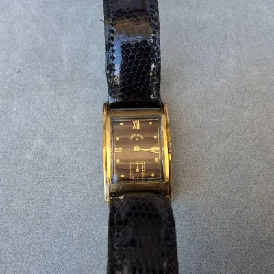 Vintage Lord Elgin 14K Gold-Filled Rectangular Wristwatch