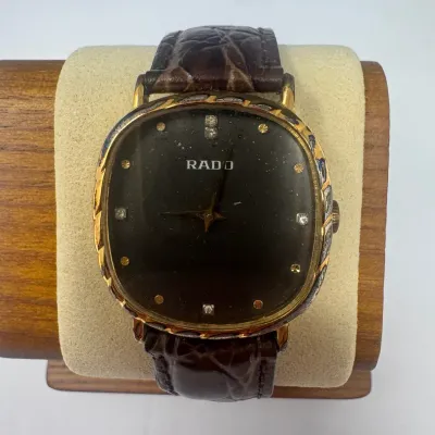 Vintage Rado Gold-Tone Diamond Marker Dress Wristwatch