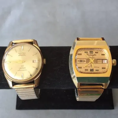 Vintage HILTEX De Luxe & REMINGTON 23-Jewel Wristwatches