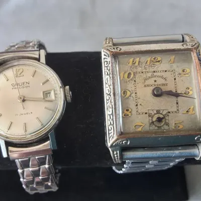 Vintage GRUEN Precision & HALLWATCH Shockrest Wristwatches