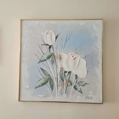 White Roses Painting 