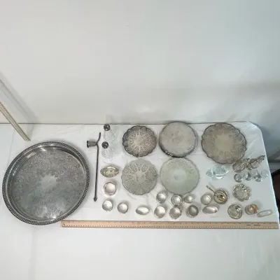 Vintage Sterling Silver And Silver Plated Tableware Lot