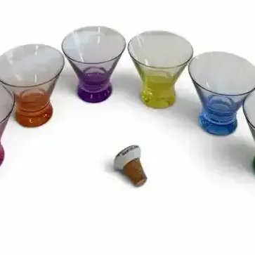 Set of 6 Multicolor Cocktail Glasses