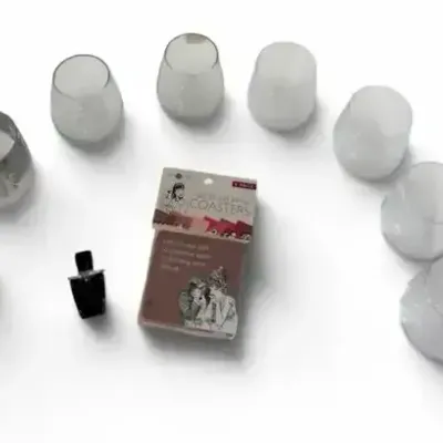 Set of 8 Stemless Wine Glasses 
