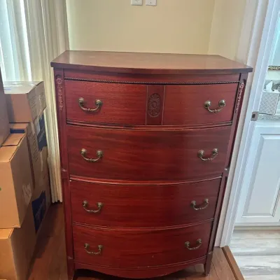 Traditional Mahogany Bow Front Four-Drawer Chest