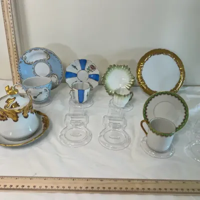 Assorted Decorative Teacups and Saucers