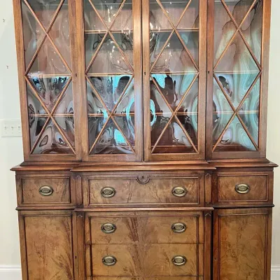Saginaw Genuine Mahogany Breakfront Cabinet