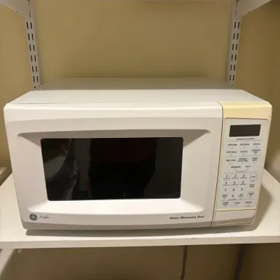 GE Profile Sensor Microwave & Stainless Step Trash Can