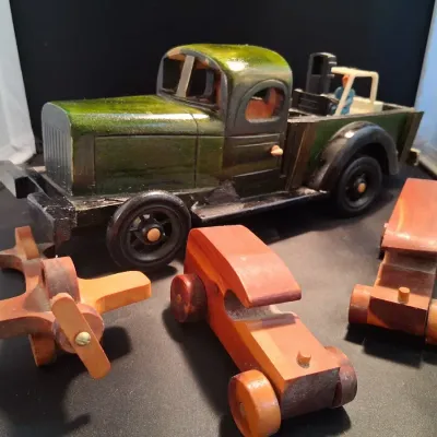Vintage Wooden Toy Vehicle Collection