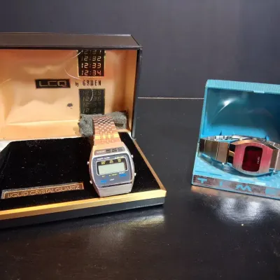 Vintage LED Digital Wristwatch Lot with Original Boxes