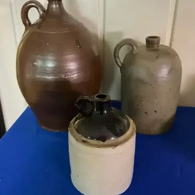 Set Of Three Stoneware Crock Jugs 