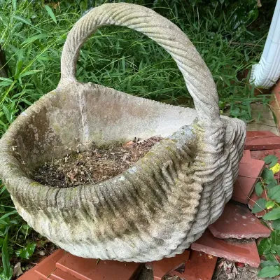 Large Concrete Basket Planter (21 x 19 x 21)
