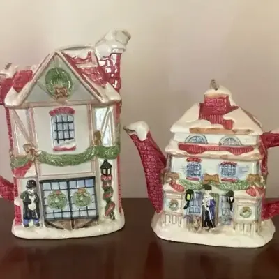 Fitz And Floyd A Dickens Christmas Pitcher And Tea Pot