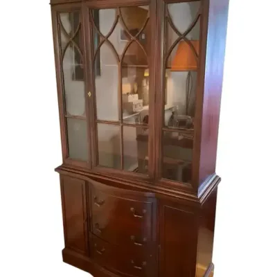 Dark Solid Wood China Cabinet 