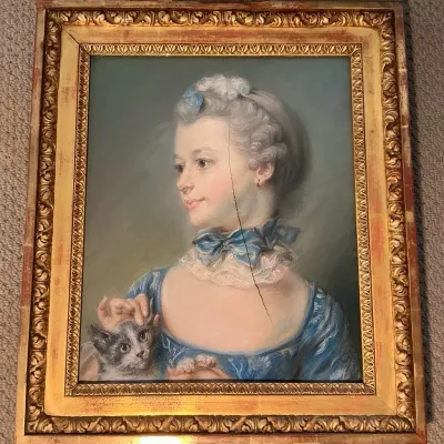 Jean-Baptiste “Madmoiselle Huquier” Pastel Painting (19.5 x 22.5)