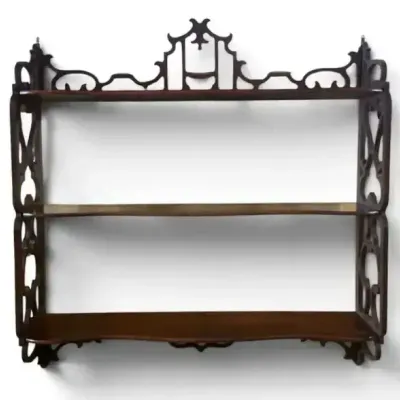 Vintage Edwardian-Style Mahogany Wall Shelf