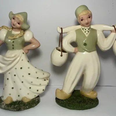 Hedi Schoop MCM Dutch Boy & Girl Ceramic Figurines (11 Inch)