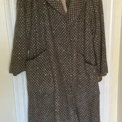 Vintage Trigere Tweed Wool Coat 1970s