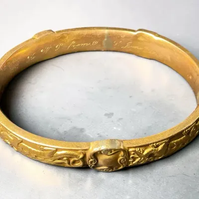 14k Gold Antique Rikers Bro’s Dragon Bracelet (16.88 Grams)