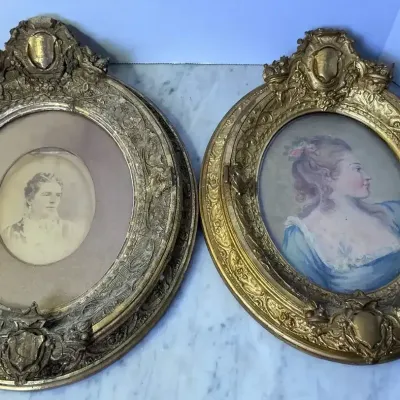 Antique Gilded Portrait And Painting 