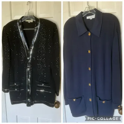 St. John Evening Black size 14 & Collection size Large Santana Knit Jackets 