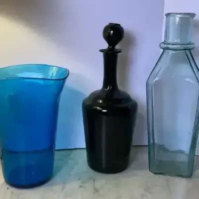 Blown Glass Vases And Bottles 