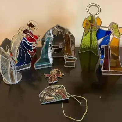 Stained Glass Angels, Ornaments, And Nativity 