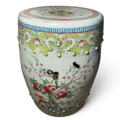Hand Painted Chinese Porcelain Garden Stool (13 x 18)
