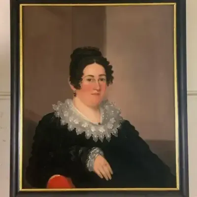 Antique Portrait of A Regency-Era Woman 35.25"h x 30"w