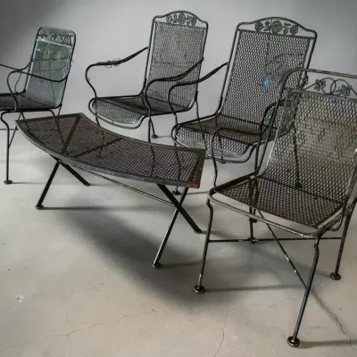 Wrought Iron Patio Chairs & Bench 