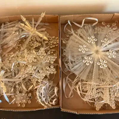 Vintage Clear Snowflake Ornaments 