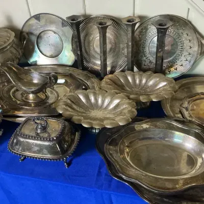 Large Silverplate Entertaining And Serving Lot 
