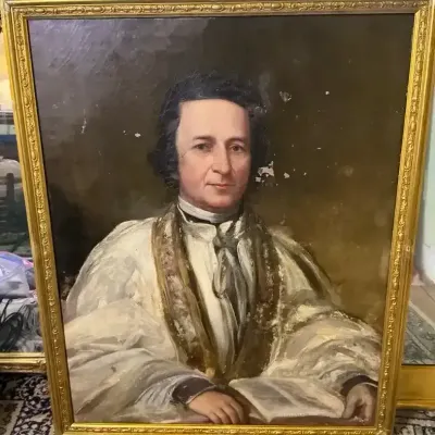 19th Century Bishop Oil Painting 