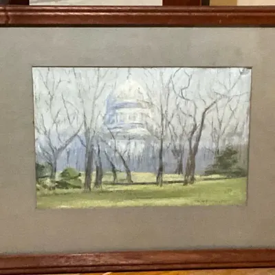 Pastel Work Of The U.S. Capital Building 