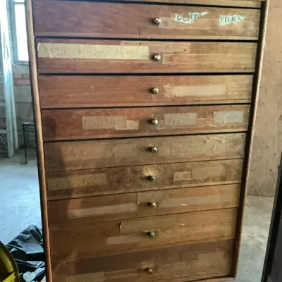 9 Drawer Wood Dental Apothecary Cabinet 