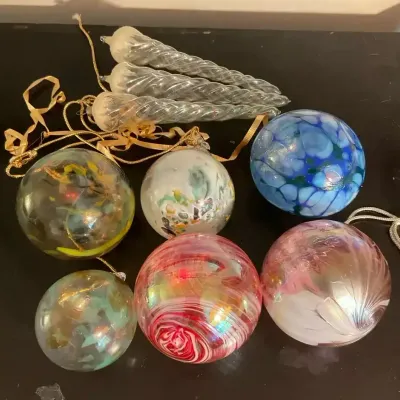 Hand Blown Glass Ornaments With Icicles 