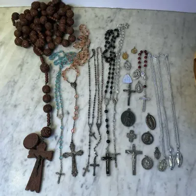 Religious Rosaries And Metals Some Sterling 
