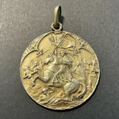 St. James (Santiago) Silver Medallion Pendant (9.44 Grams)