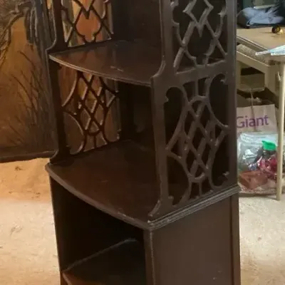 Vintage Mahogany Etagere Bookshelf