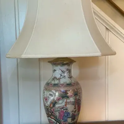 Chinese Export Famille Rose Table Lamp 30.5"h