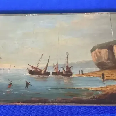 Maritime Oil Painting On Wood 