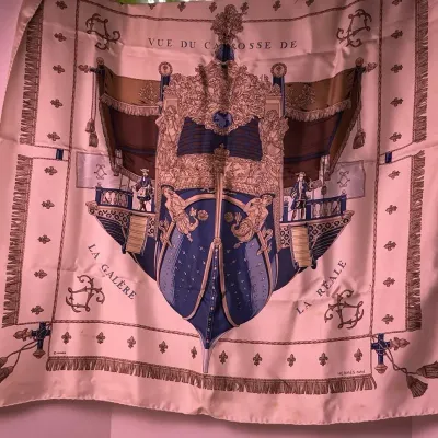 Vintage Hermes Vue Du Carrosse De La Galere La Reale By Hugo Grygkar 1950’s 