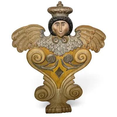 Hand Carved Large Wall Angel (33 x 46)