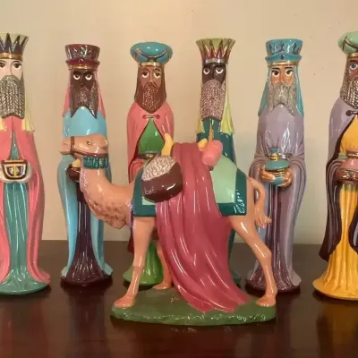 Hand Painted Wisemen And Camel 