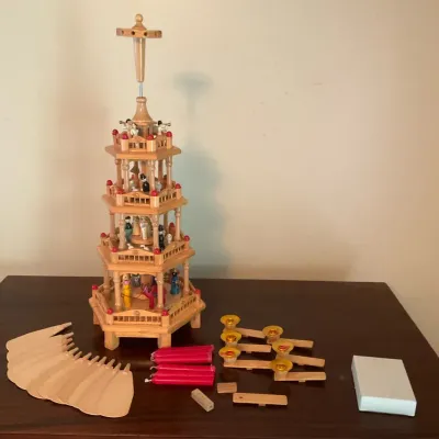 Wooden Nativity Christmas Pyramid 